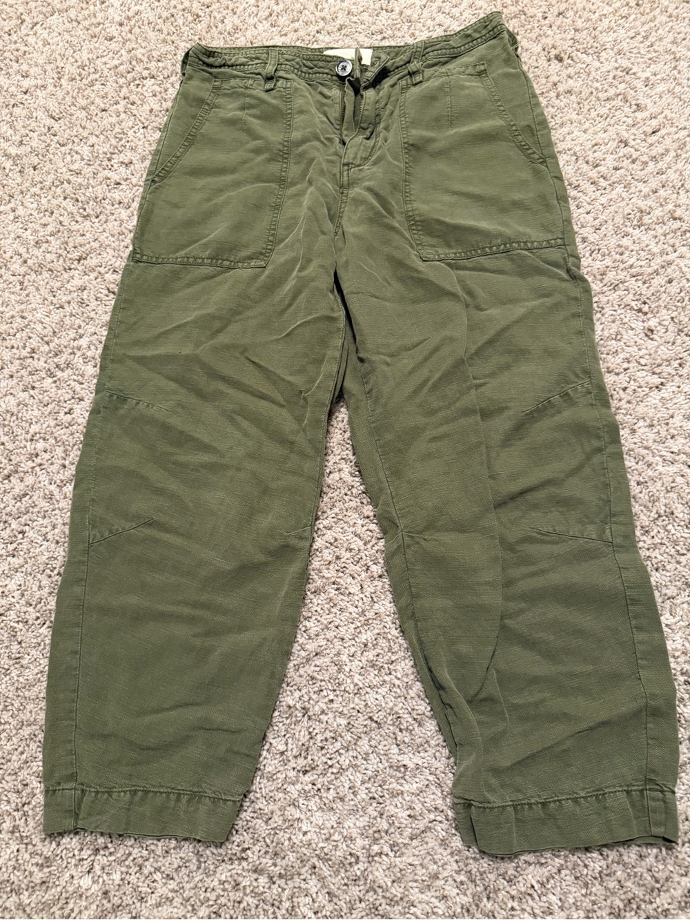 Anthropologie Olive Green Utility Capris